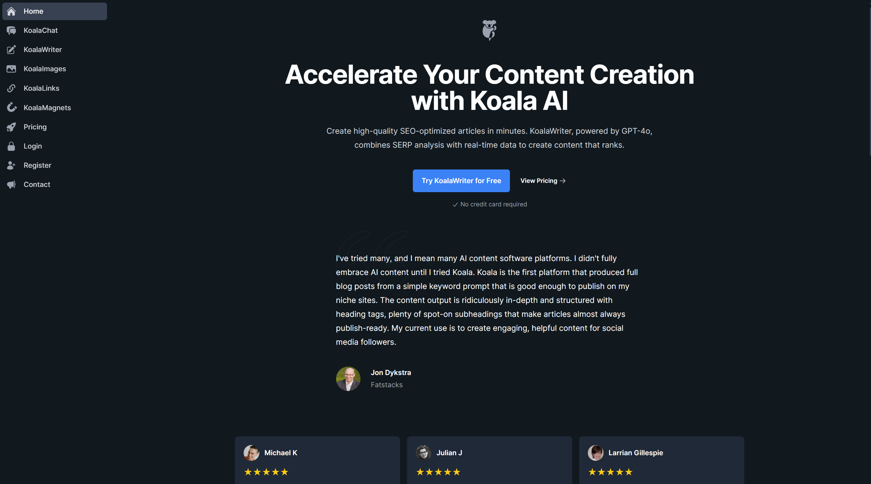 Koala AI – SEO‑Optimized Content Creation with AI Writing, Chat, Images & More - AItrendytools